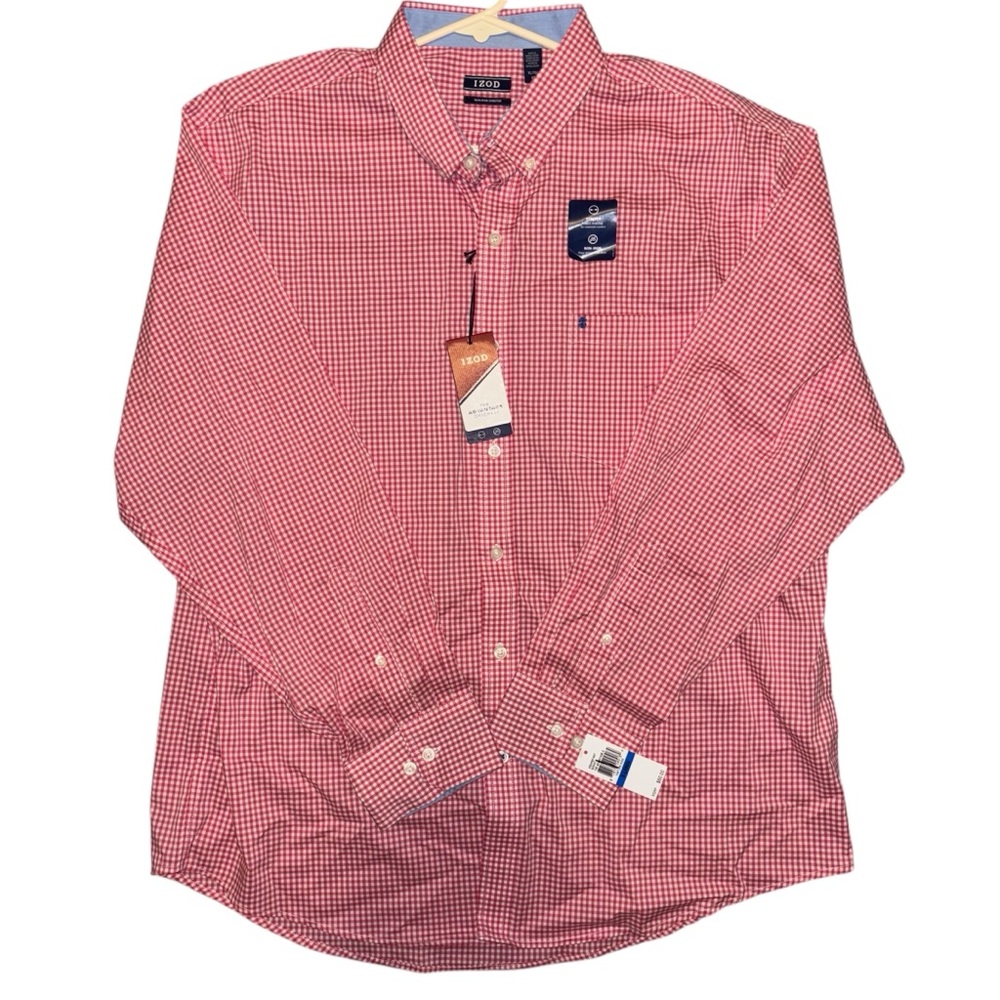 NWT IZOD Men's Red Checkered Shirt